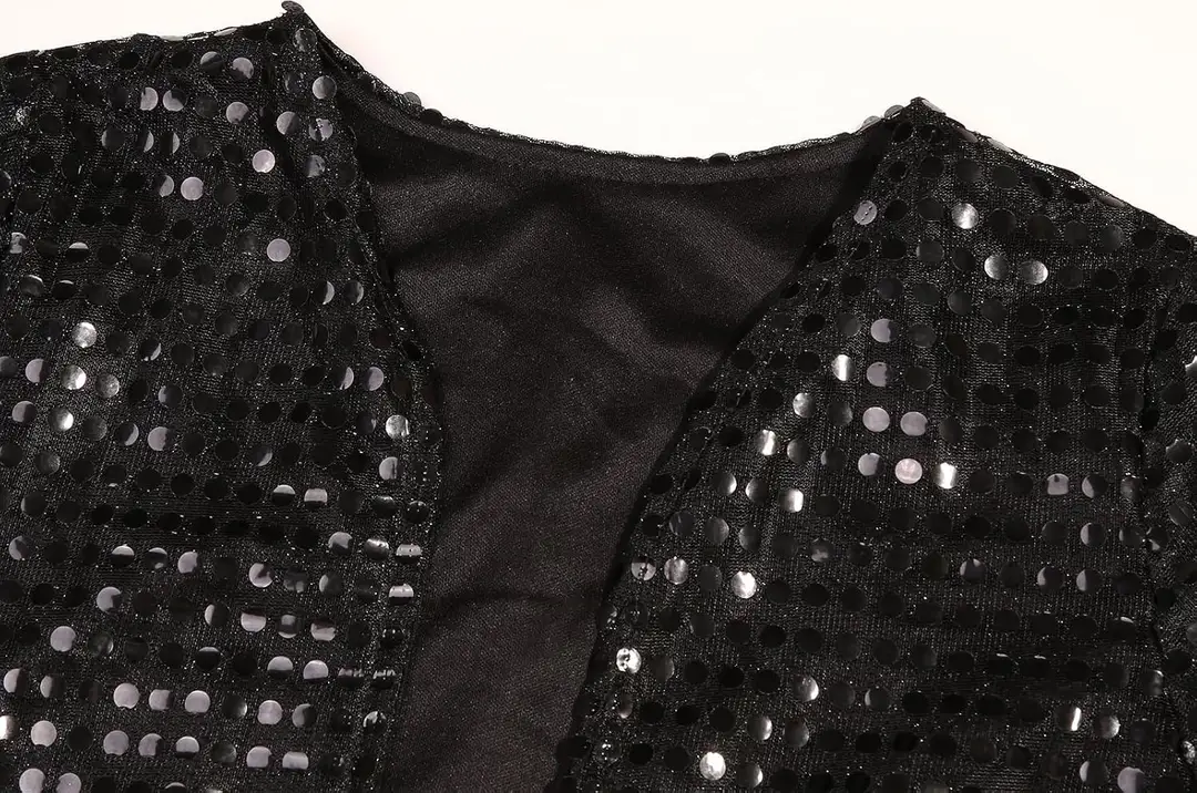 sequin jacket detail of the kids 80s pop star costume