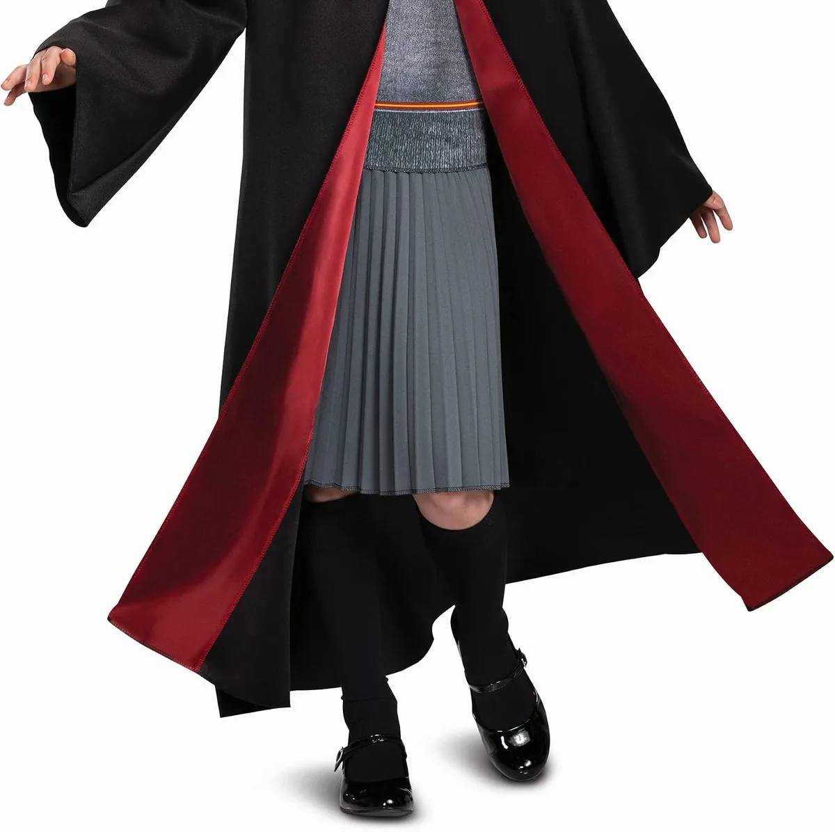 red lining of the kids wizard costume robe