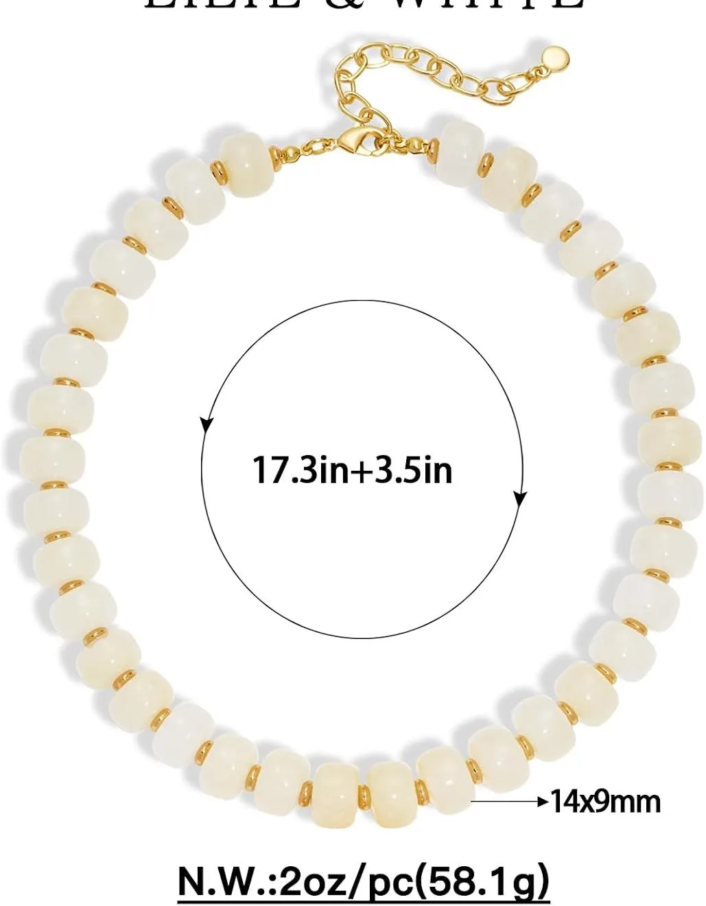 size of the chunky beaded necklace
