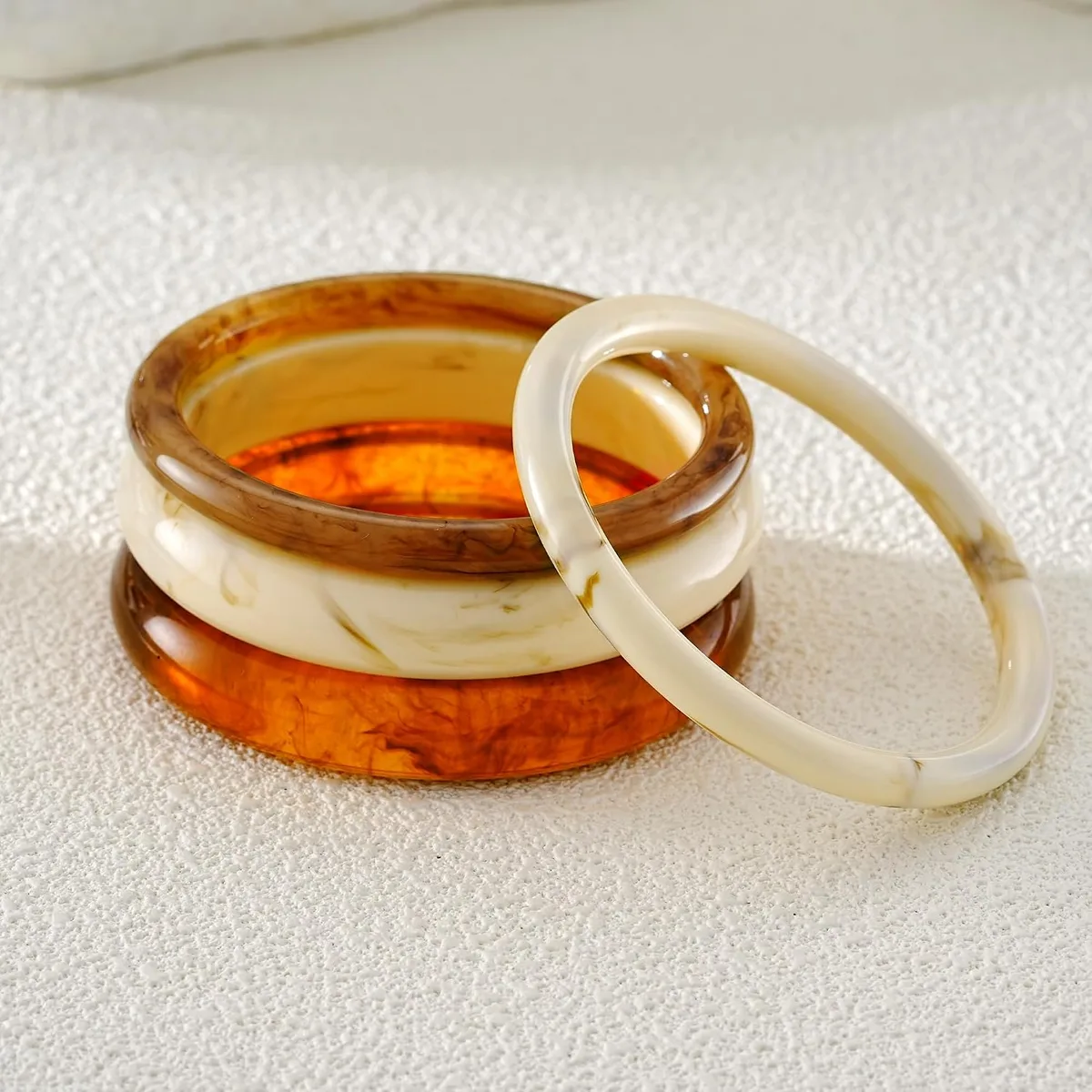 two resin bangles from the chunky set