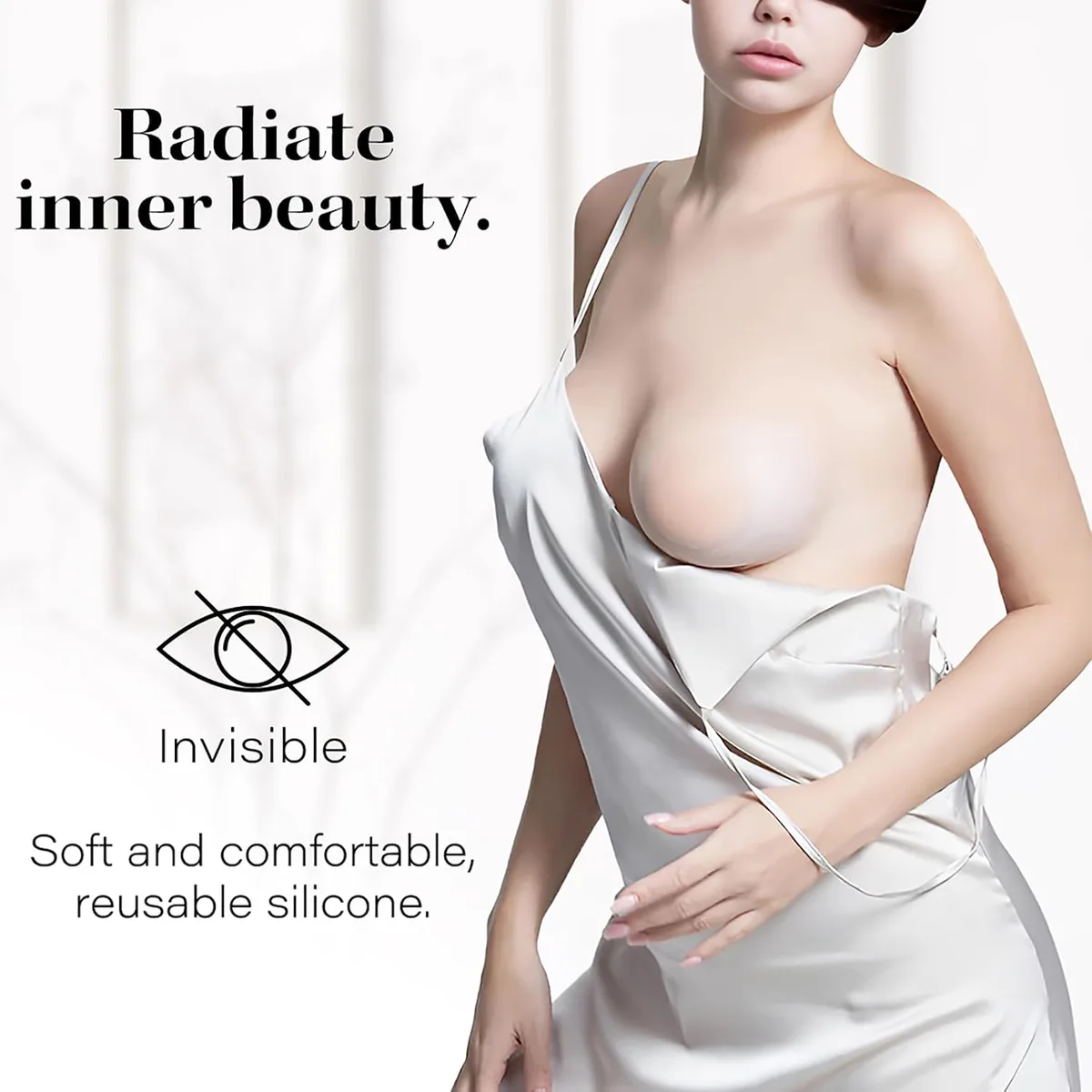 silicone nipple covers under a sheer dress