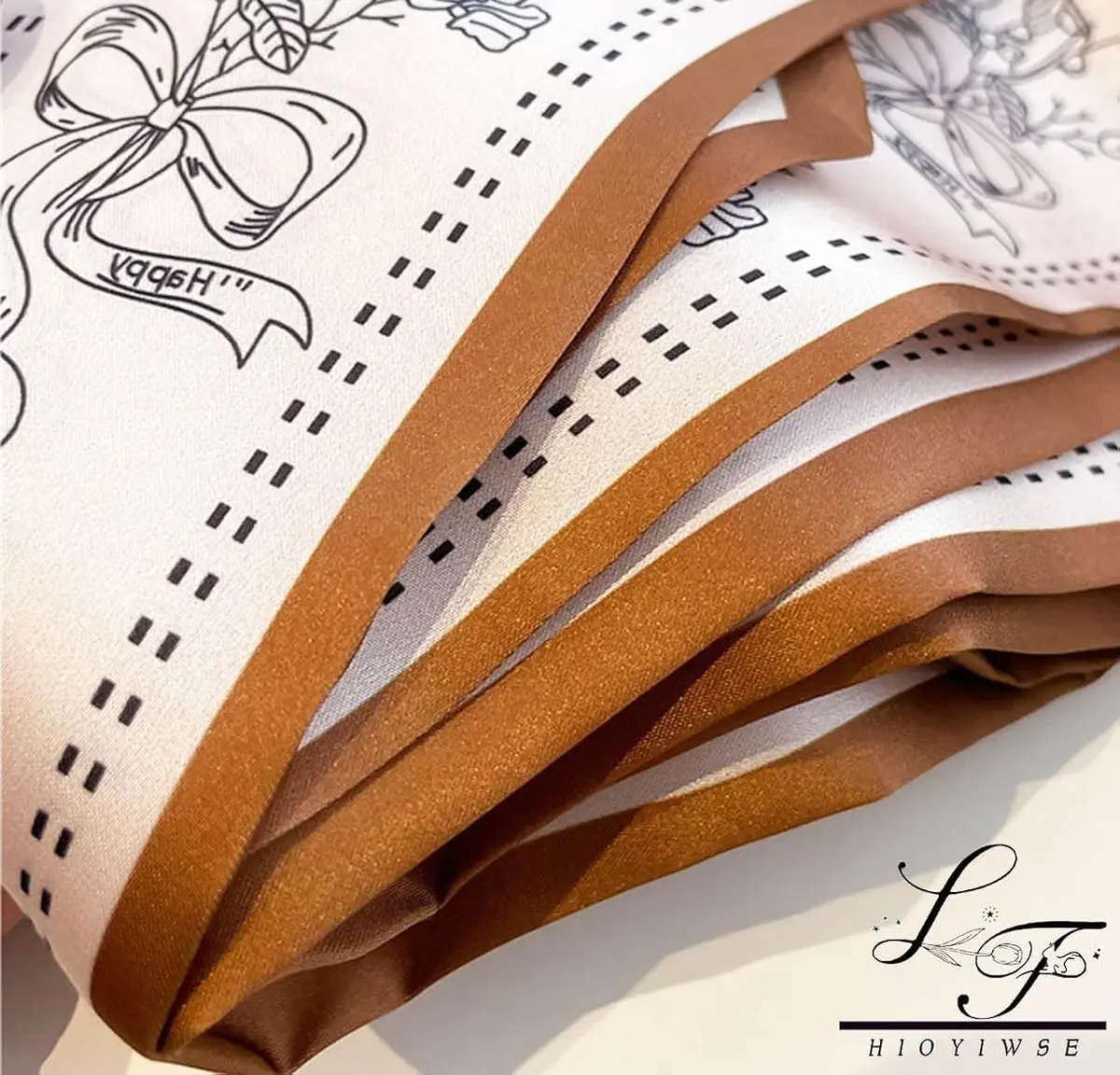 print detail of the skinny silk feel scarf