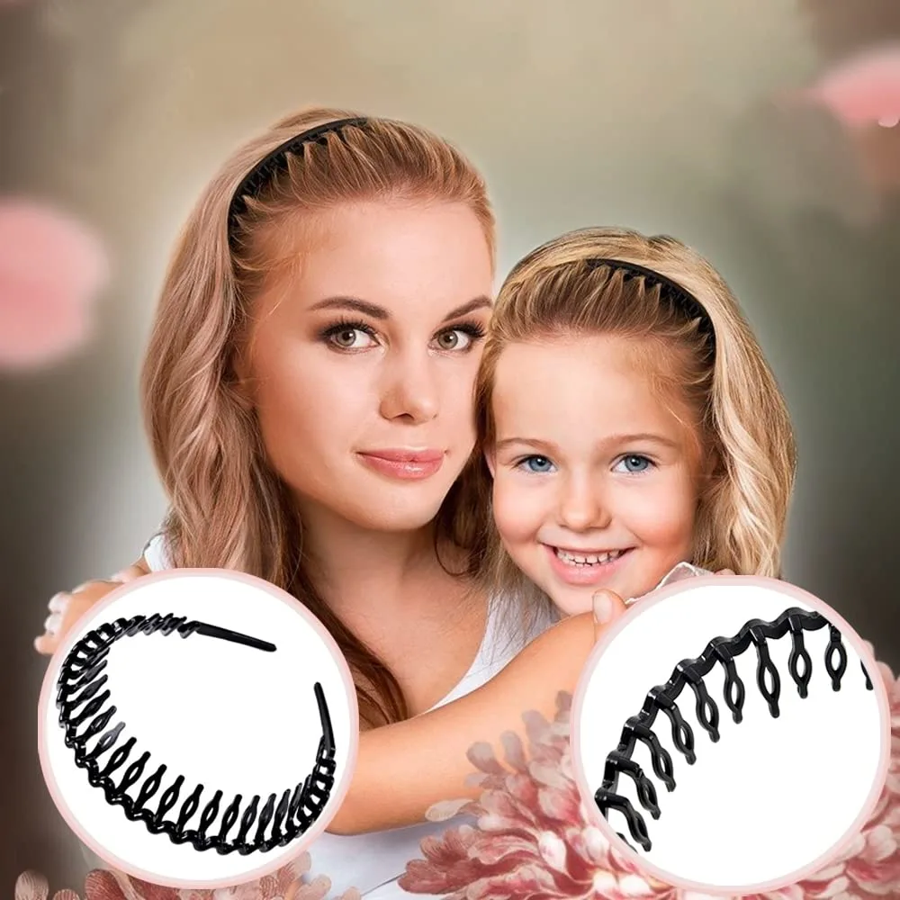 mother and daughter wearing teeth comb headbands