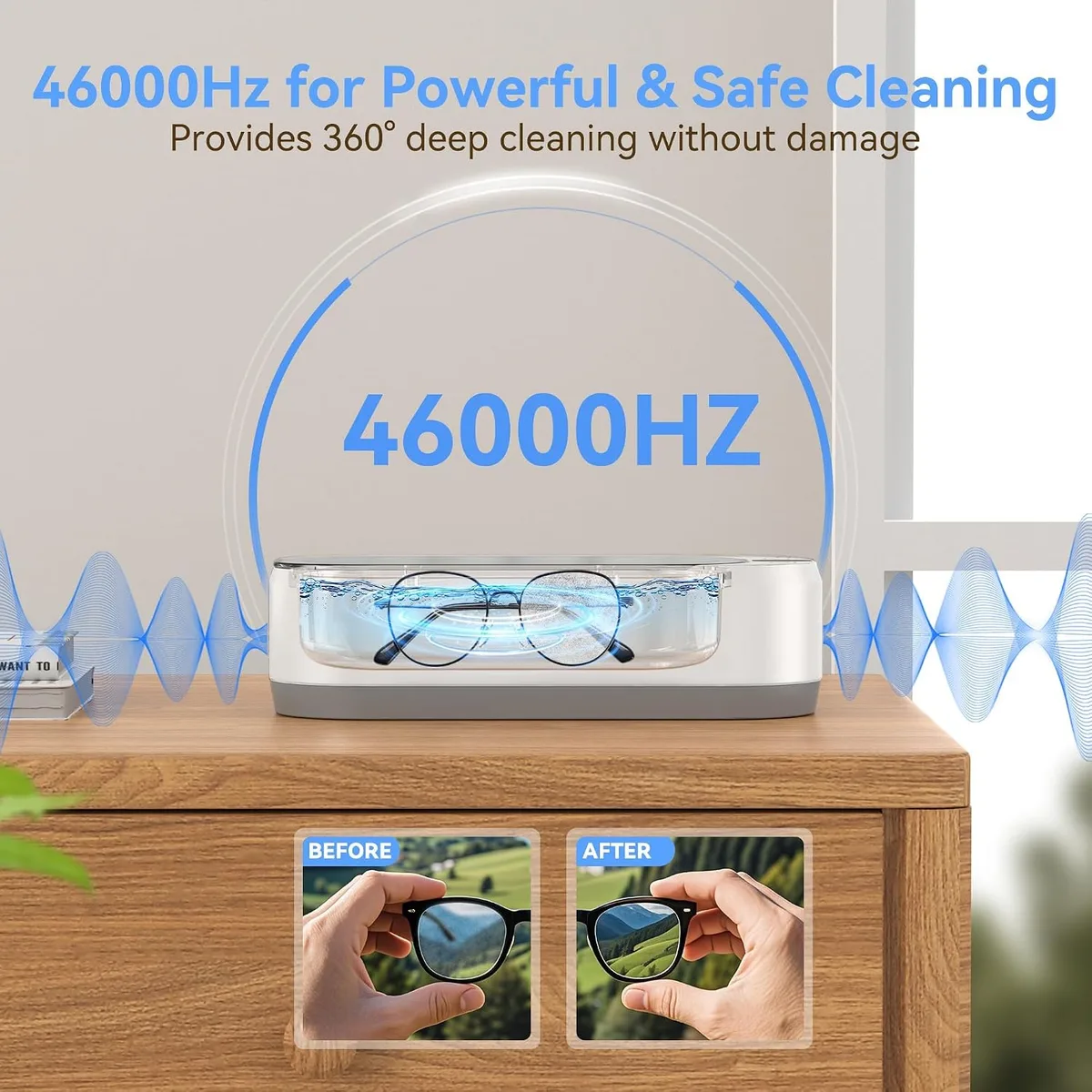 46kHz ultrasonic jewelry cleaner cleaning power