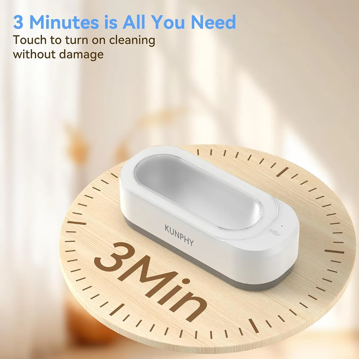 3-minute cycle on the ultrasonic jewelry cleaner