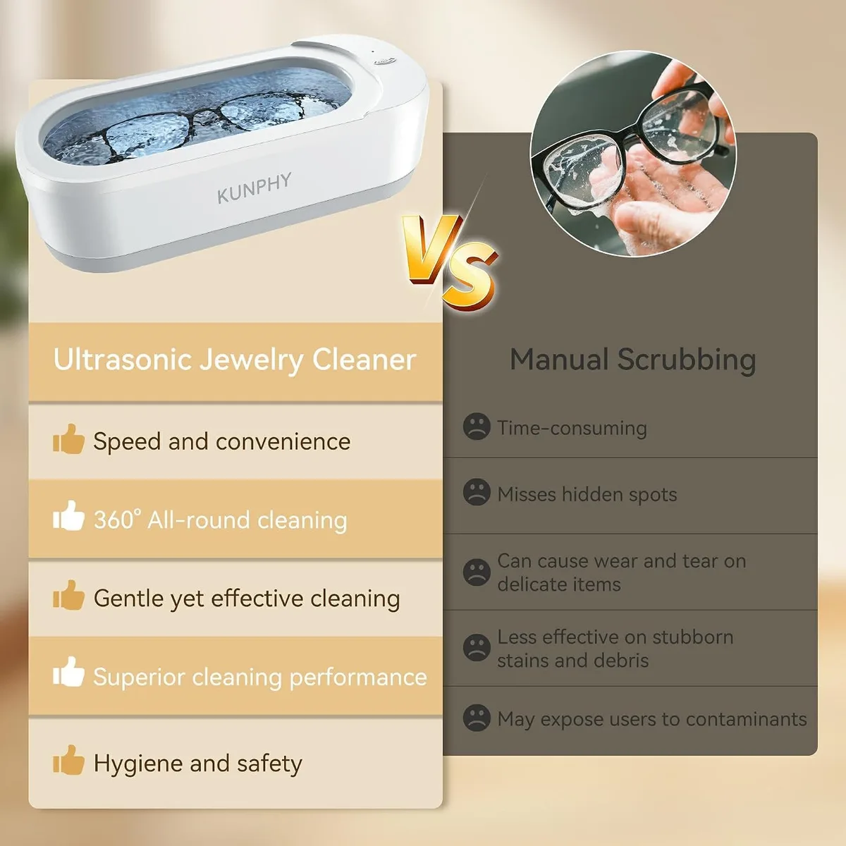 ultrasonic jewelry cleaner compared with manual scrubbing