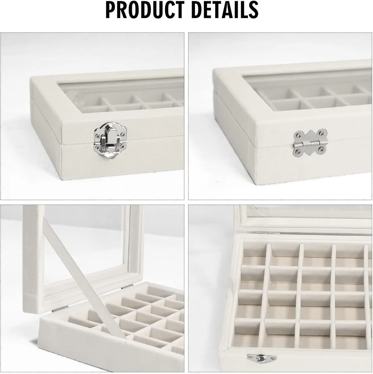 velvet jewelry box details and clasp