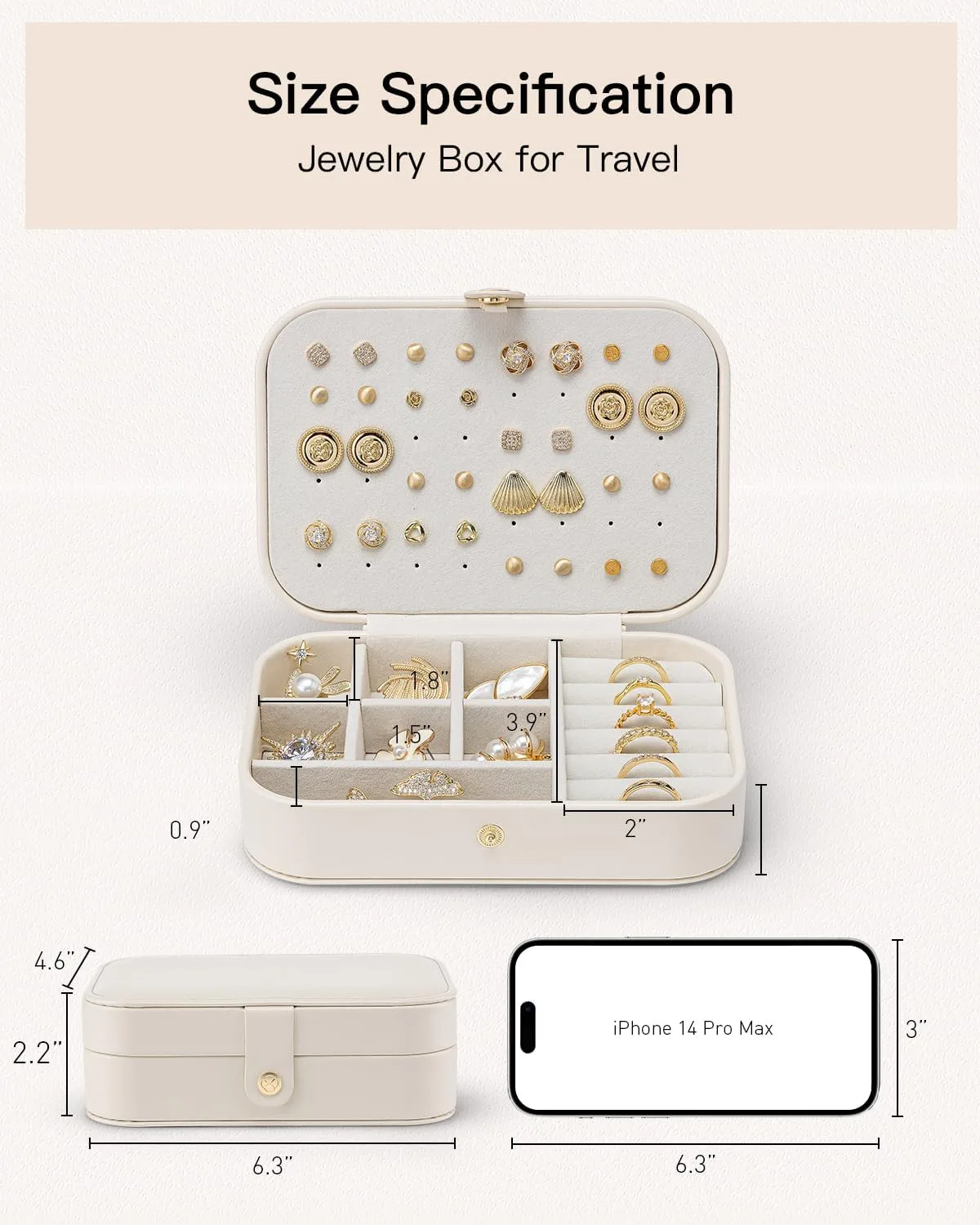 size of the travel jewelry case