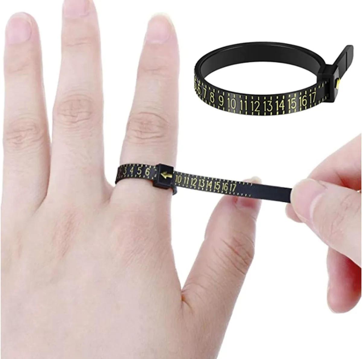 reusable ring sizer and hand