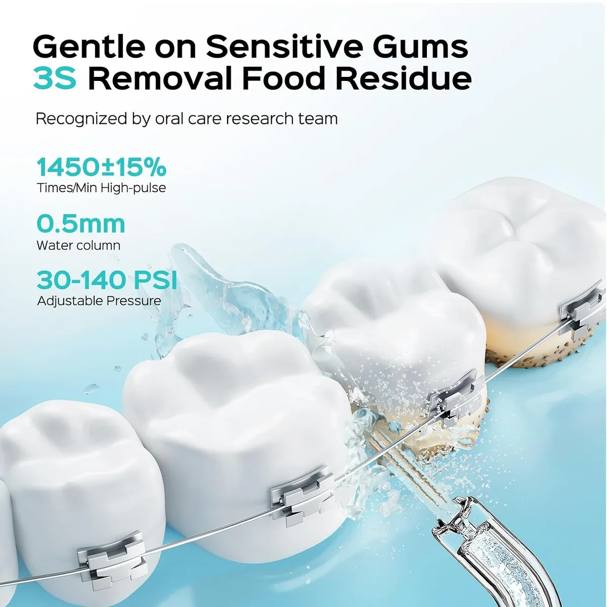 gentle cleaning with the mini water flosser